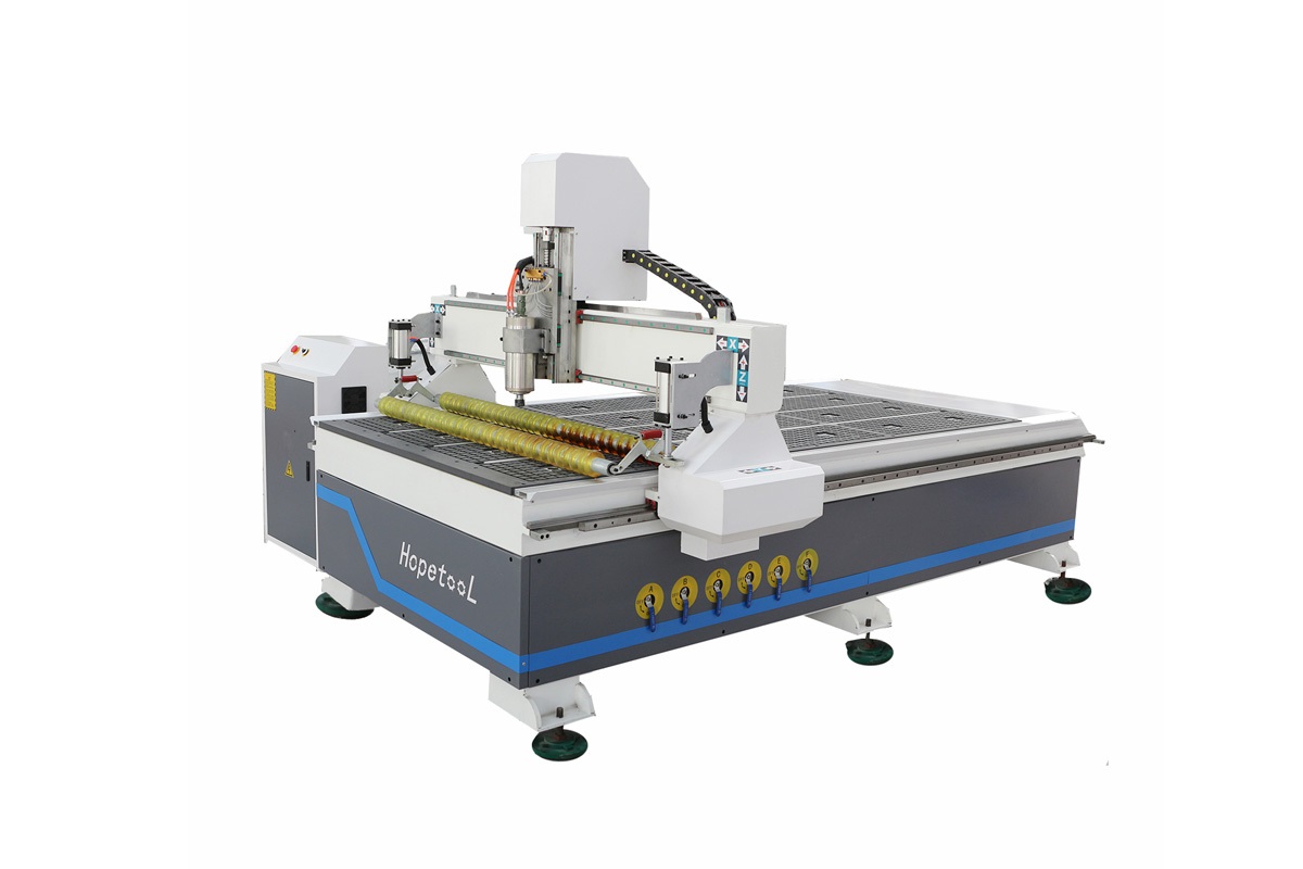 CNC router with press roll